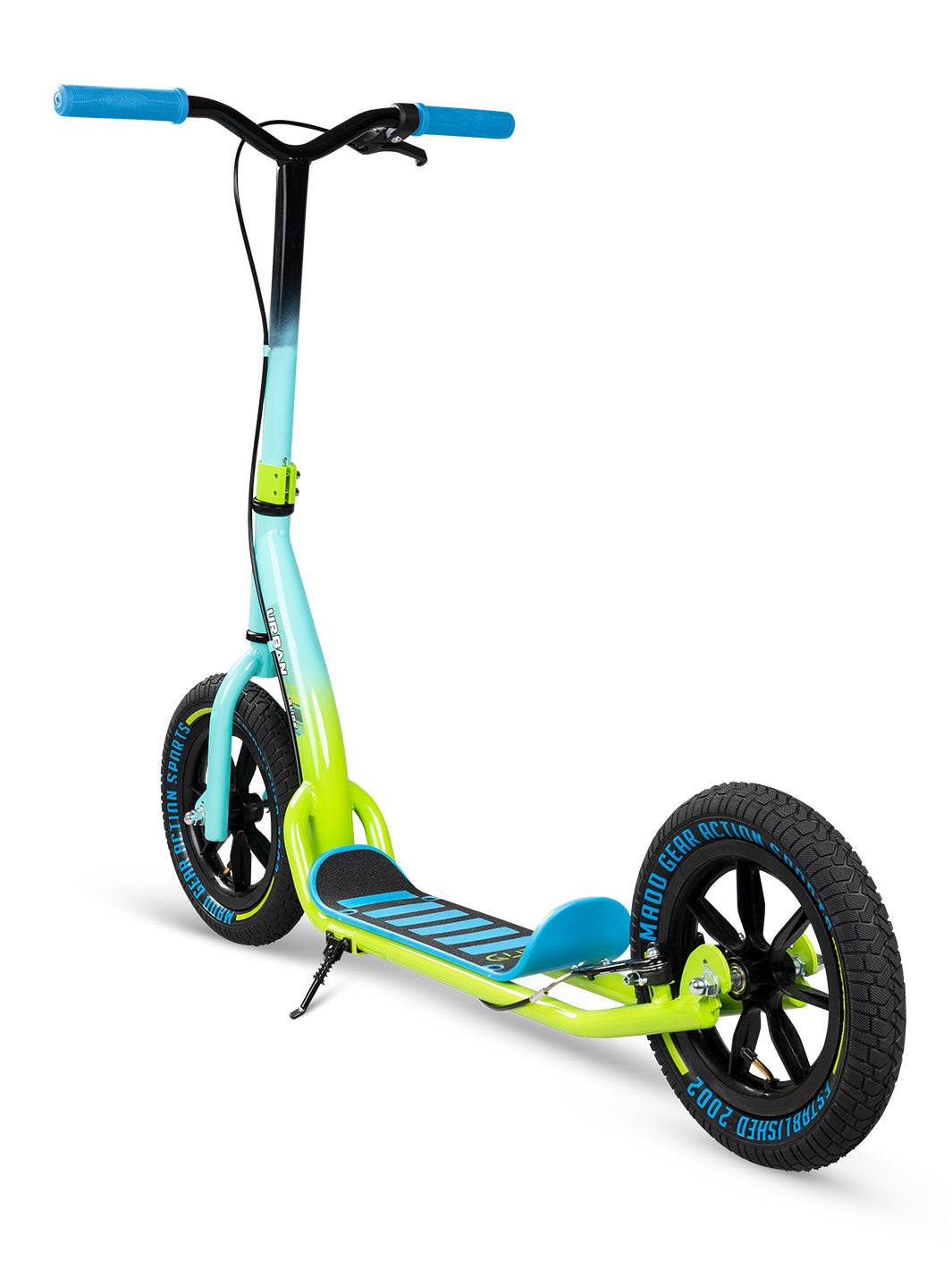 Madd Gear EZ Ride Urban Glide Commuter Scooter Adults Teens Kids air filled tires pneumatic dirt flashback teal lime green malibu