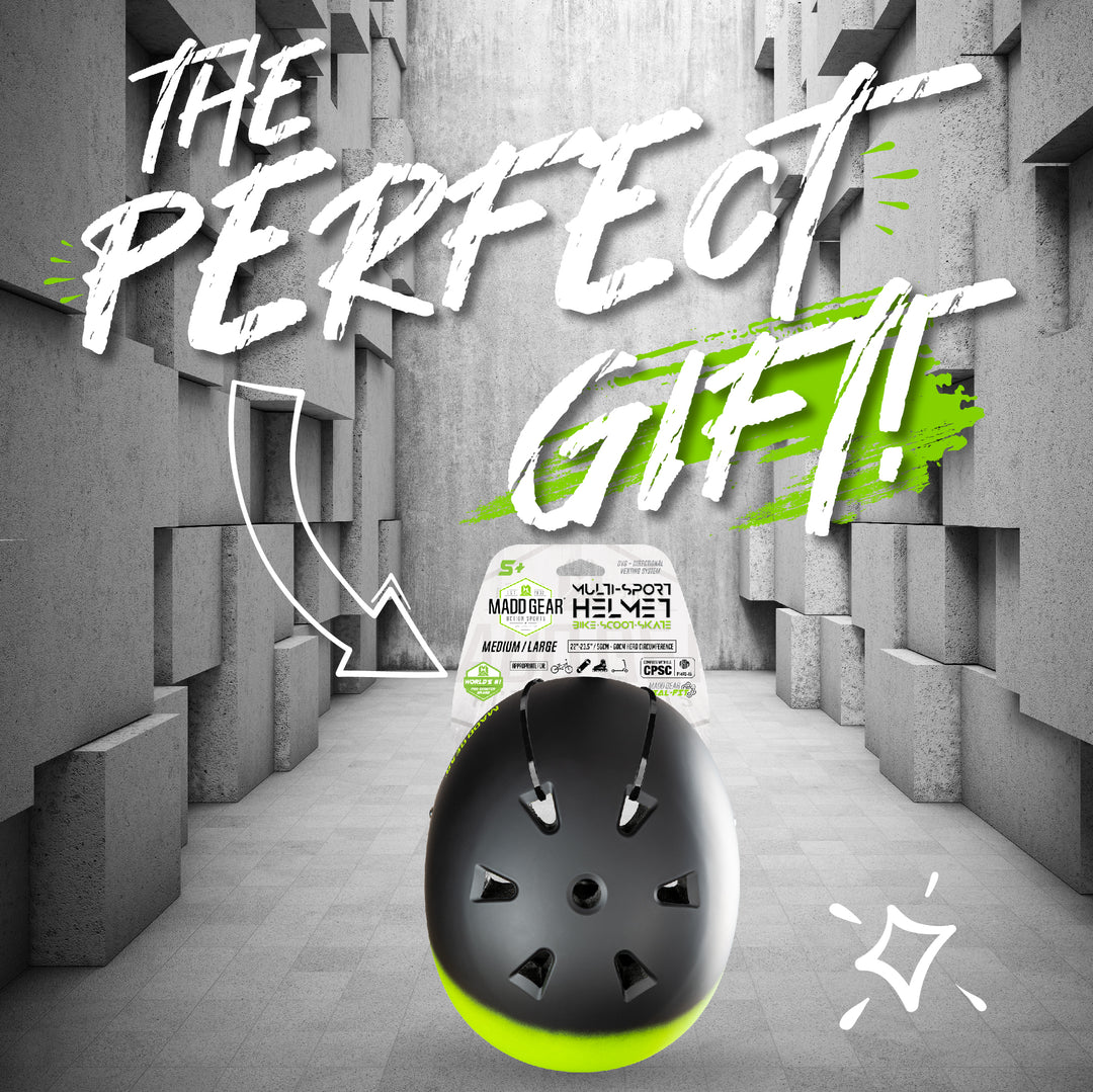 CERTIFIED EPS HELMET - Black Green M/L – Madd Gear Canada