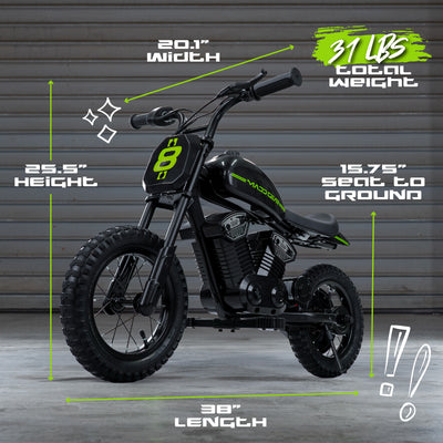 Madd Gear Madgear My 1st Mini Electric Dirt Bike GoTrax Kids Black Green