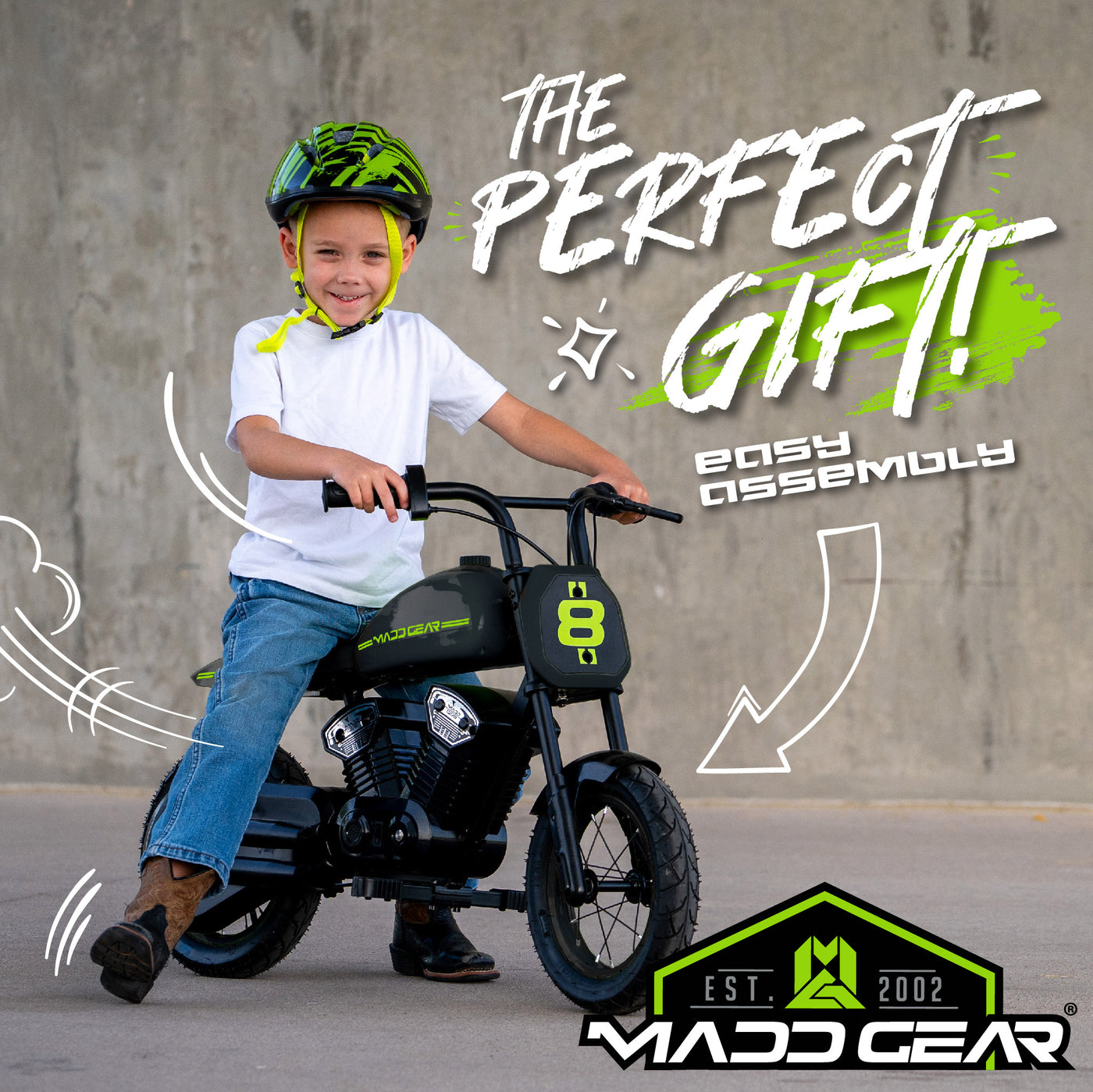 MG Madd Gear My 1st Mini Electric Dirt Bike Green Black Perfect Gift Easy Assembly