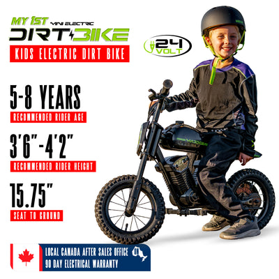 MG Madd Gear My 1st Mini Electric Dirt Bike Bike Children Kids Boys Girls Razor Black Green