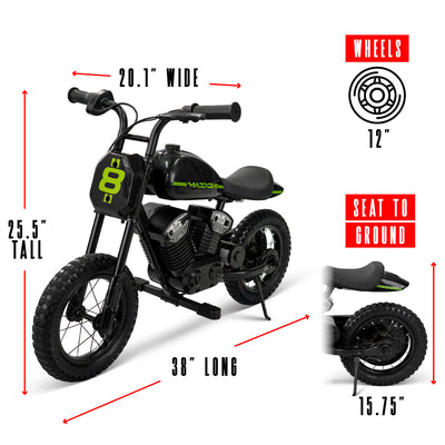 Madd Gear Madgear My 1st Mini Electric Dirt Bike GoTrax Kids Black Green