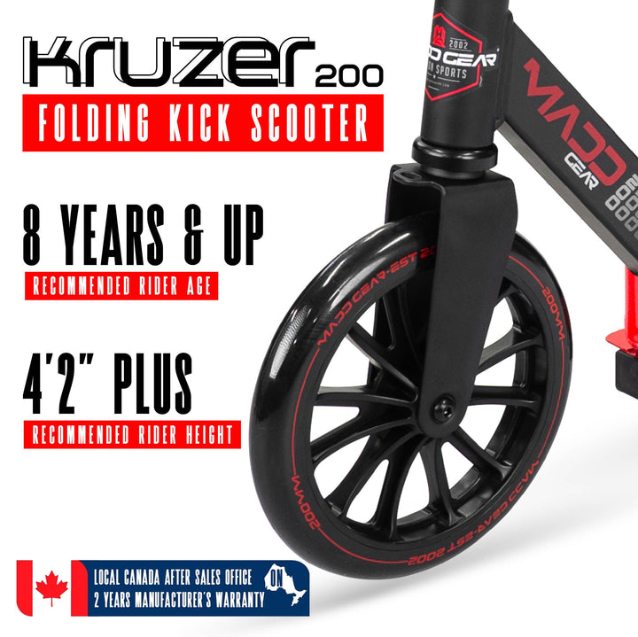 ネイティブワークス　マンドレイク200 Madd Gear Kruzer 200 Folding Commuter Scooter - Red – Madd Gear Canada