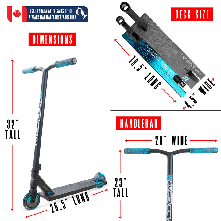 Madd Gear MG3 Zen Pro Scooter - Black / Blue – Madd Gear Canada