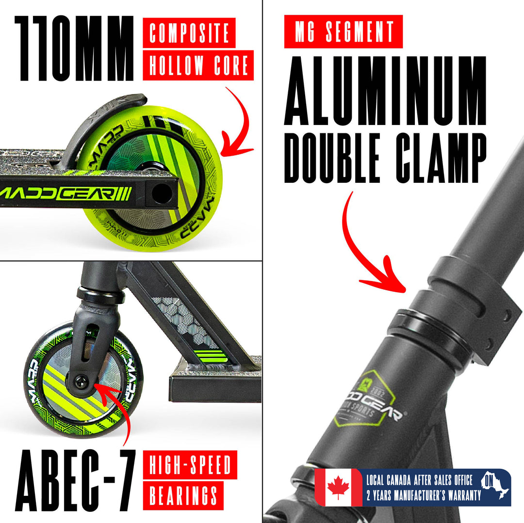 Madd Gear MG3 Zen Pro Scooter - Black / Green – Madd Gear Canada