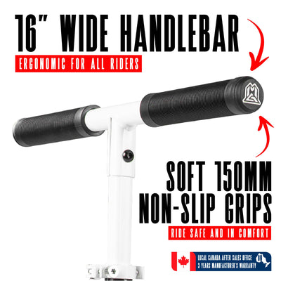 Madd Gear Rush 125 Commuter Scooter Soft Non-Slip Grips White Black