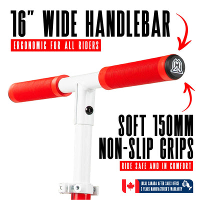 Madd Gear Rush 125 Commuter Scooter Soft Non-Slip Grips White Red