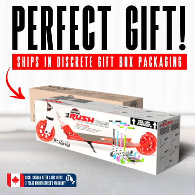 Madd Gear Rush 125 Folding Kick Scooter White Red Perfect Gift