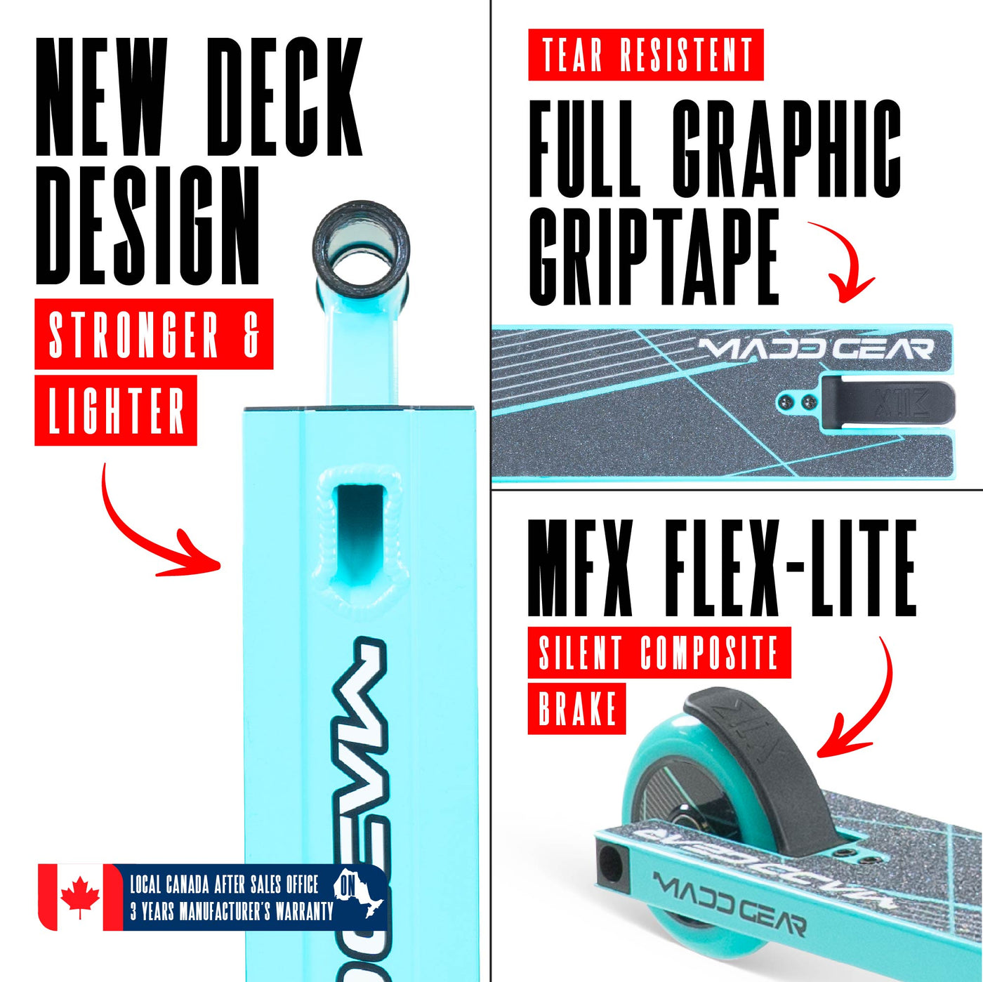 MG1 Raven Pro Scooter - Teal Black, featuring a sleek design with a durable aluminum deck and sturdy steel handlebars, ideal for skatepark stunt riding.