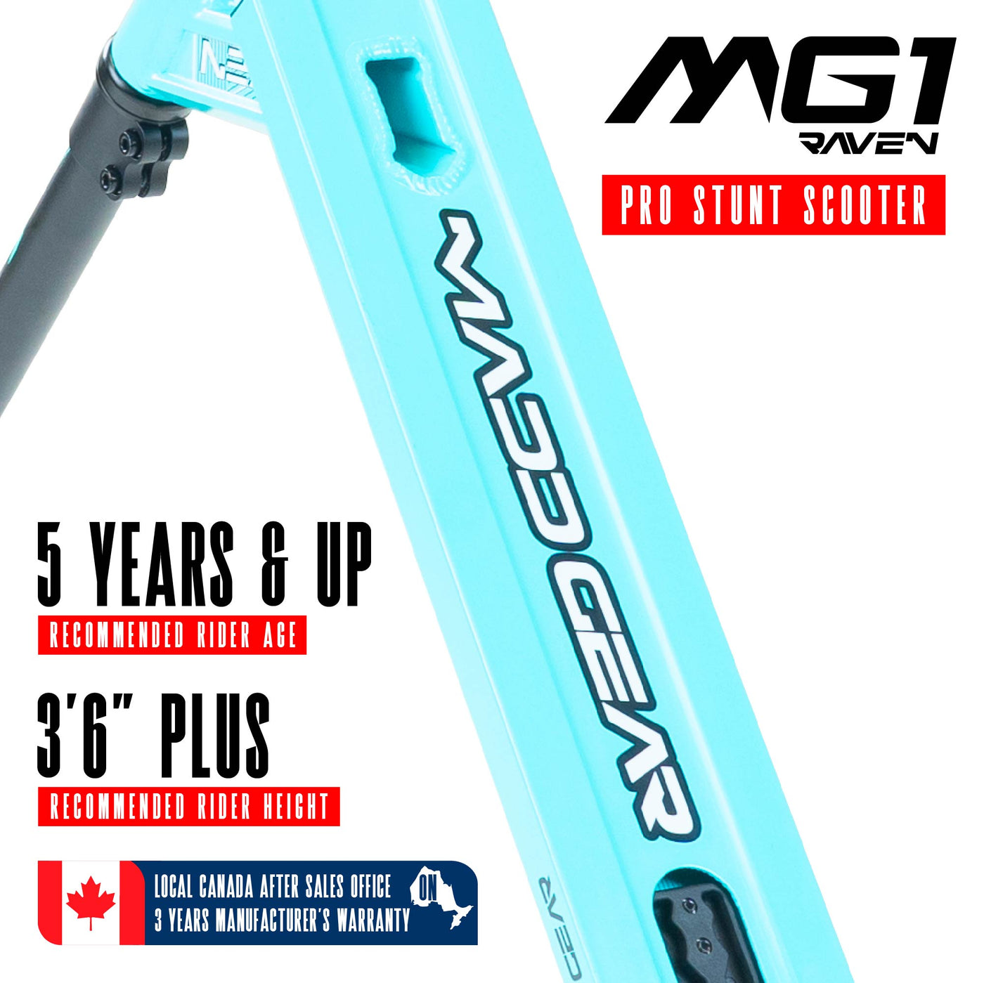 Madd Gear MG1 Raven Pro Stunt Scooter – Lightweight Trick Scooter for Kids and Beginners