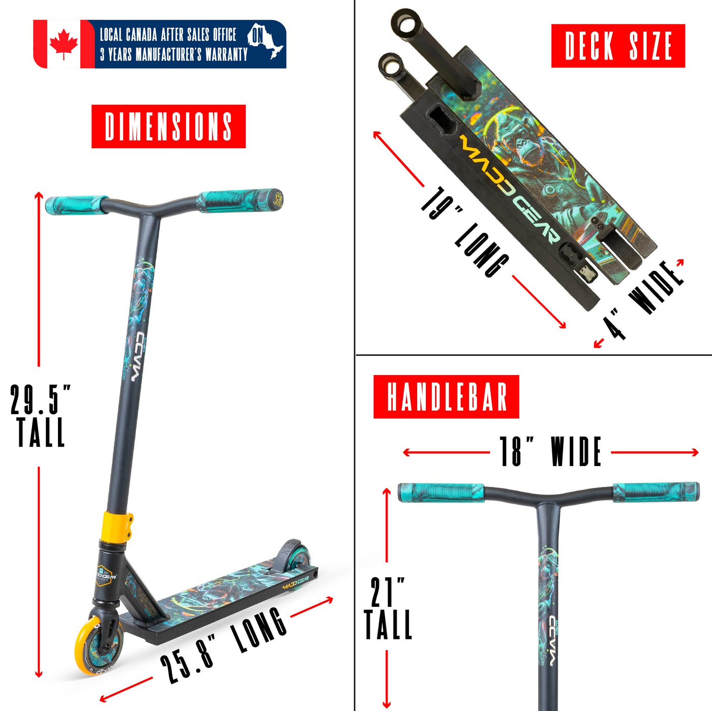 MG2 Obsidian Pro Scooter - DJ Rilla with a sturdy handlebar and durable wheels, designed for kids 5+ to perform stunts at skateparks.