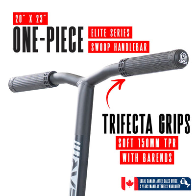 MG3 Zen Pro Scooter - Black Black, featuring a sturdy deck, steel handlebars, and 110mm wheels, designed for kids 8+ to perform tricks at skateparks.