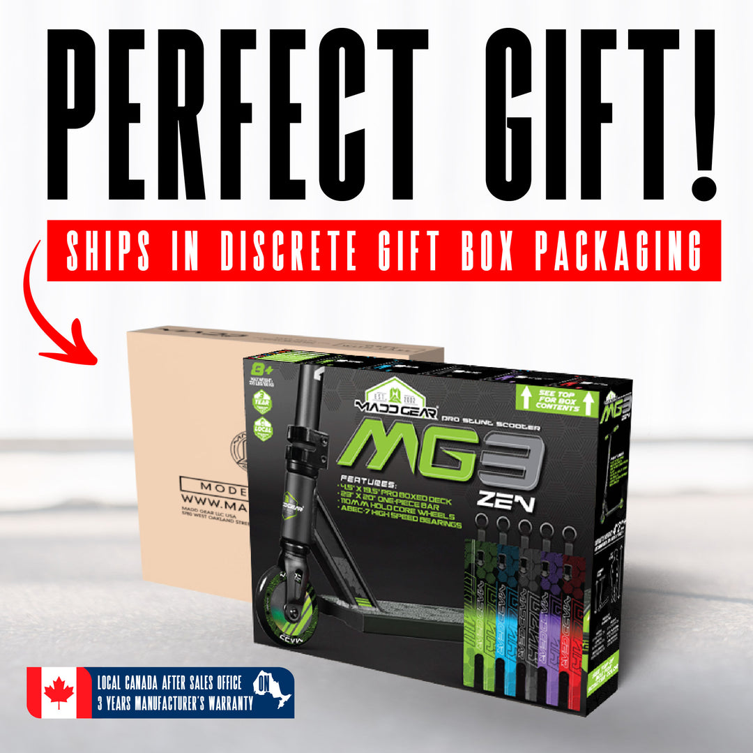 Madd Gear MG3 Zen Pro Stunt Scooter - Black Green – For Kids 8