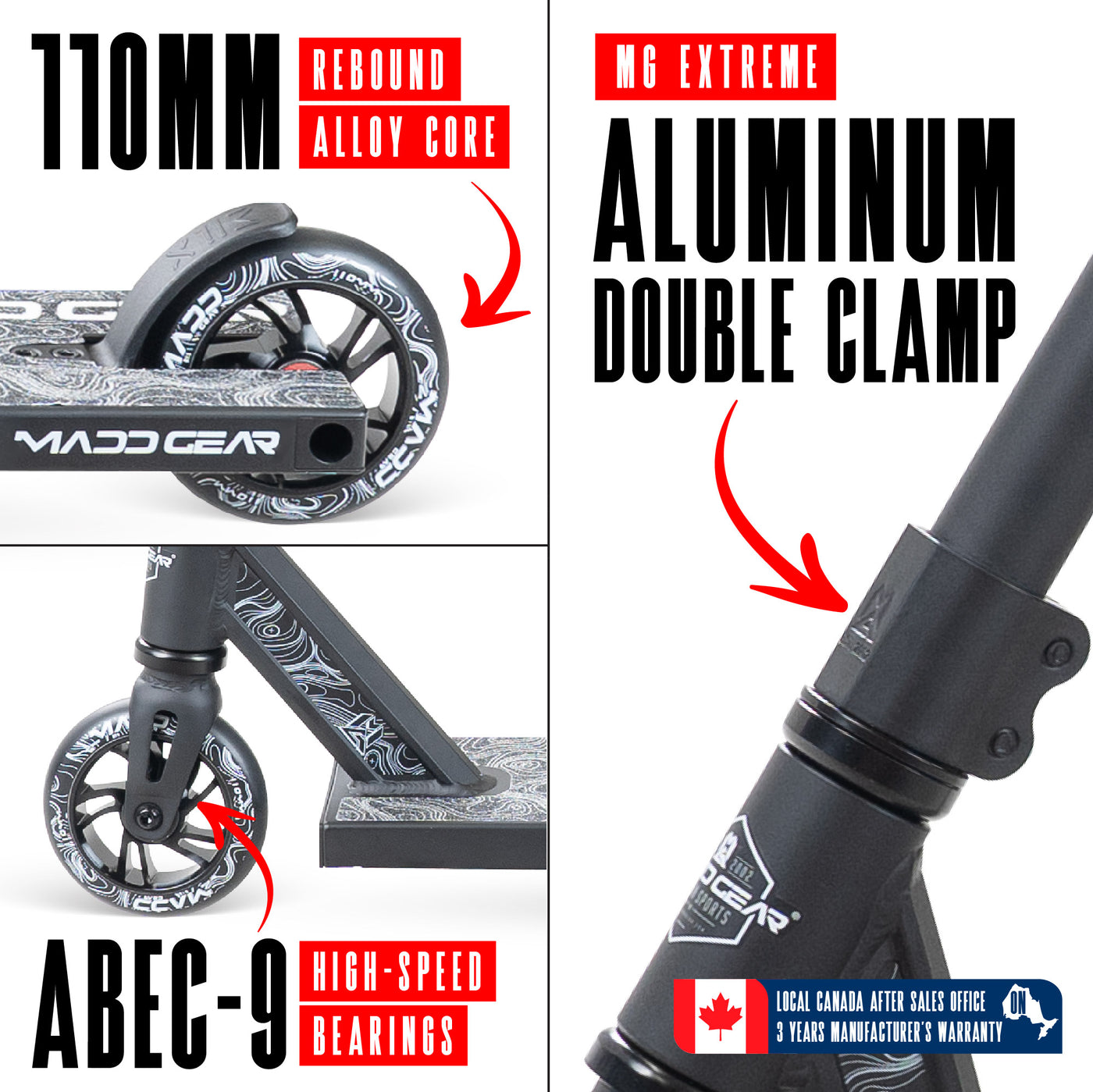 MG4 Titan Pro Scooter with a long pole and black wheels, designed for stability with a 5 wide deck, ideal for beginner to intermediate riders.
