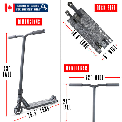 MG4 Titan Pro Scooter - Black Black with a wide aluminum deck, large handlebar, and 110mm alloy core wheels, designed for beginner to intermediate riders.