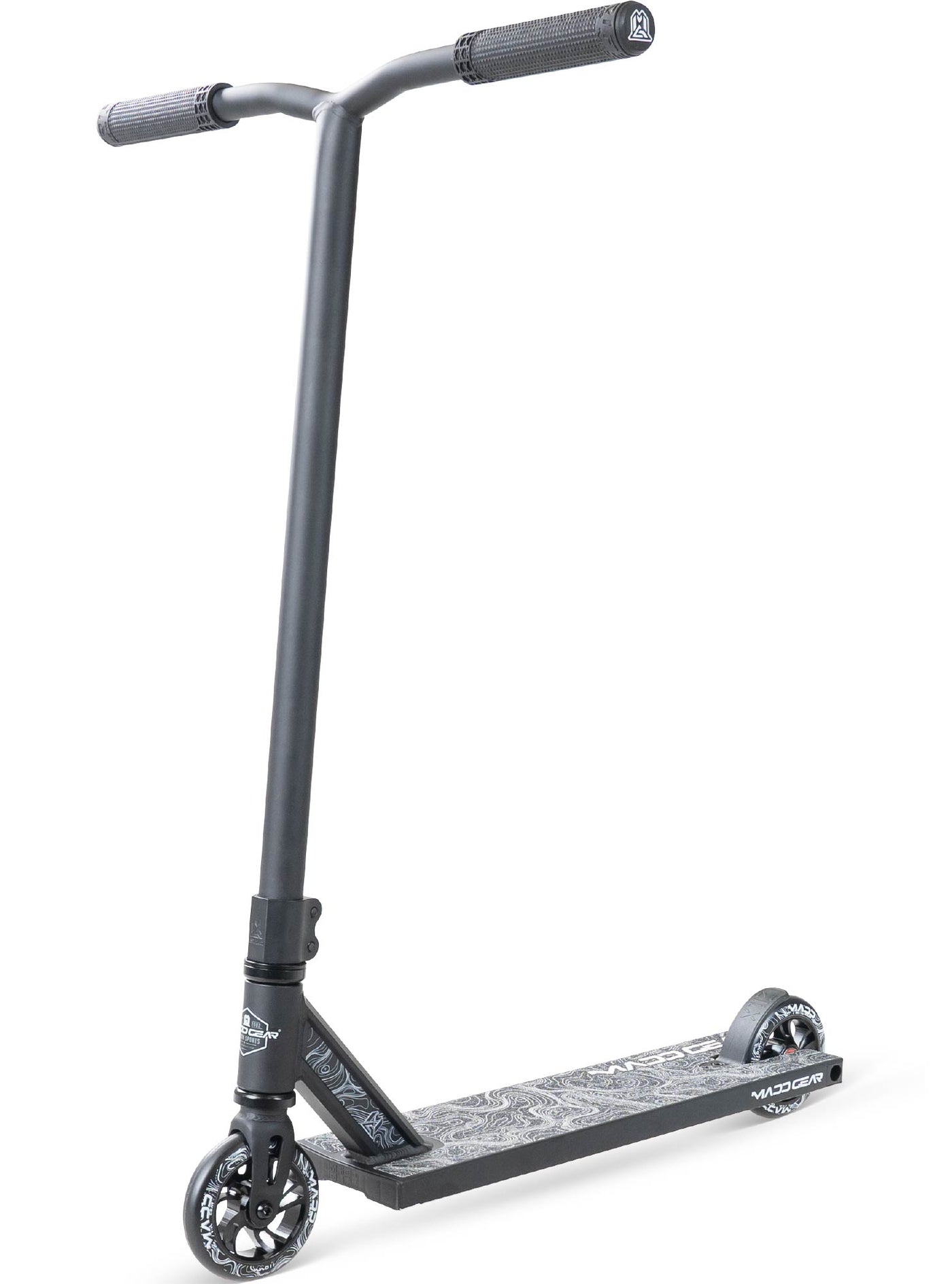 MG4 Titan Pro Scooter - Black Black with handlebar, wide aluminum deck, and high-rebound alloy core wheels, designed for beginner to intermediate riders.