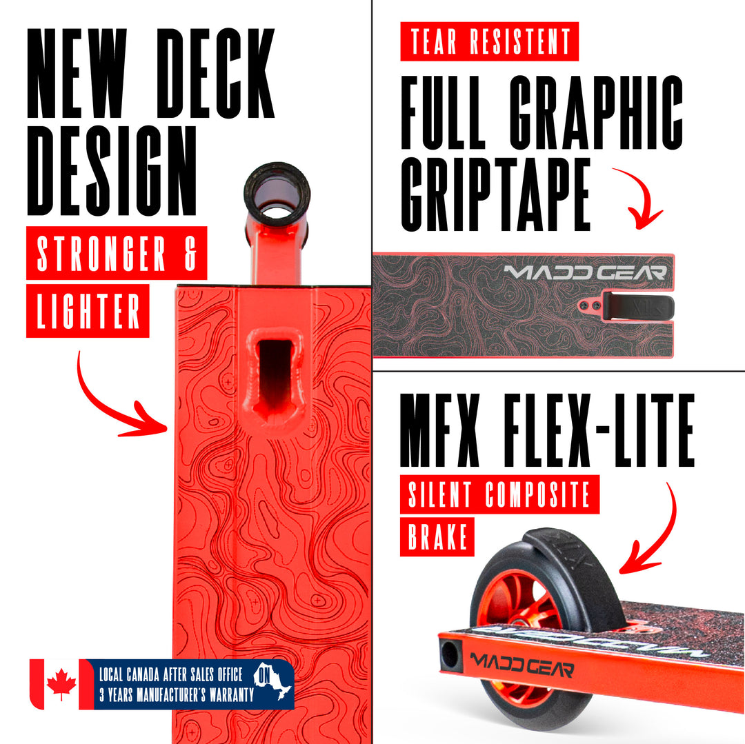 Madd Gear MG4 Titan Pro Stunt Scooter - Red Black – For Kids 8