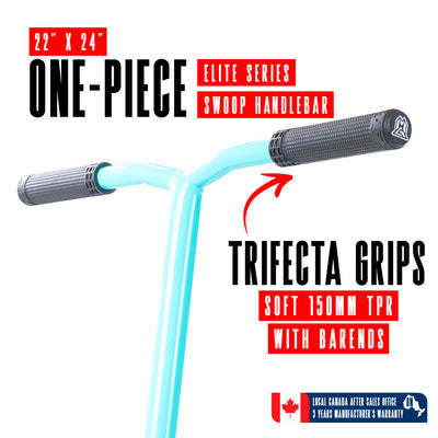 Madd Gear MG4 Titan Pro Scooter with a robust handlebar, sleek non-integrated aluminum deck, and alloy core wheels, designed for stability and control in skatepark tricks.