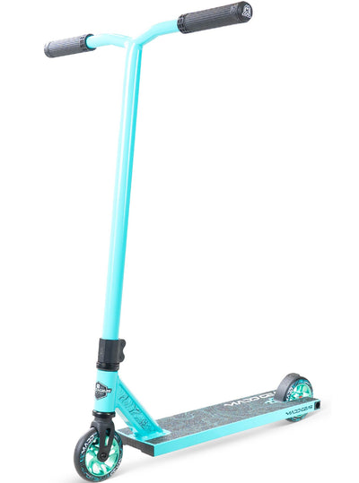 MG4 Titan Pro Scooter - Teal Black with a wide aluminum deck, tall handlebar, and high-rebound alloy core wheels, designed for beginner to intermediate riders.