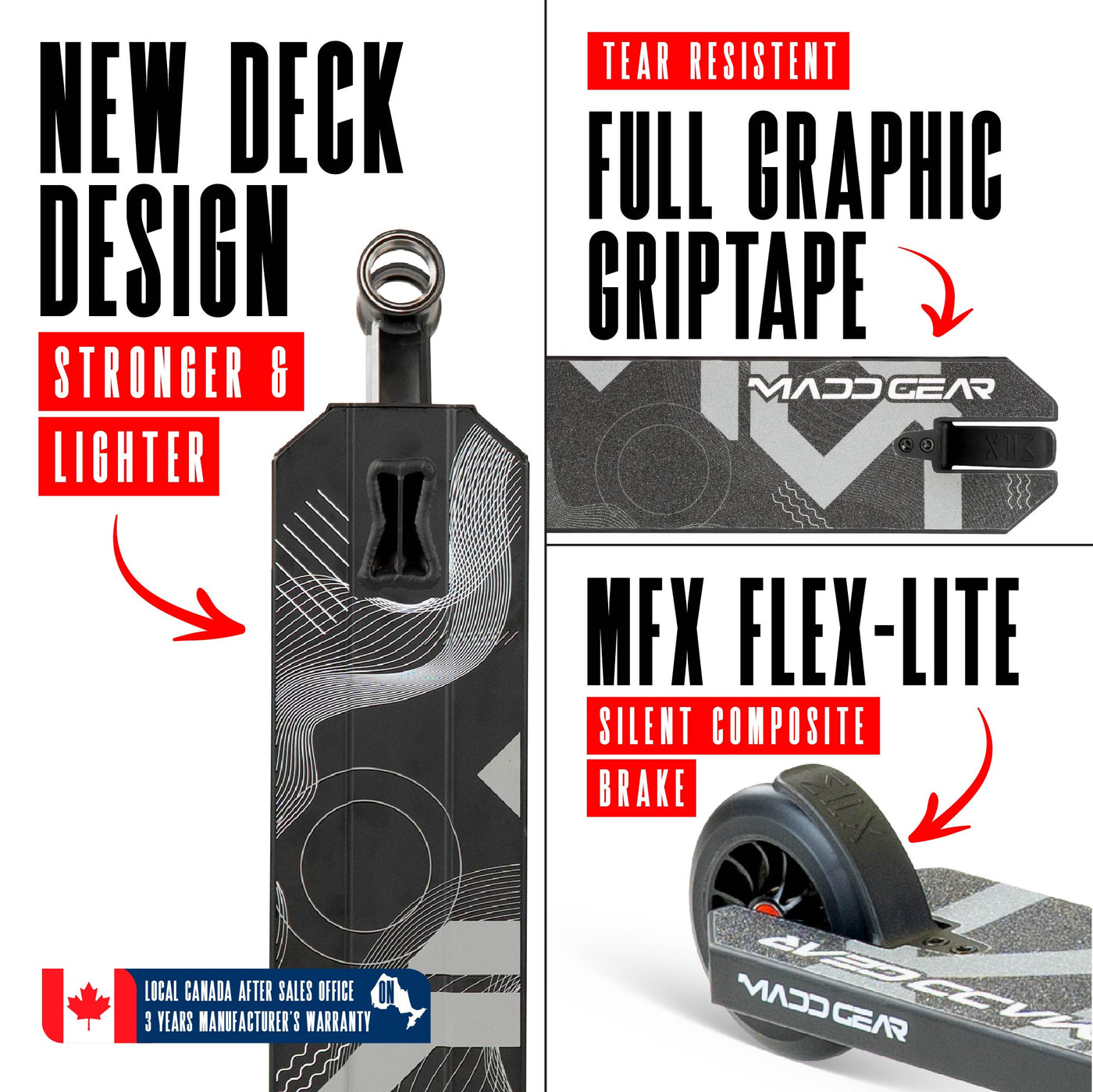 MG5 Axion Pro Scooter - Neochrome Black, featuring a sturdy one-piece steel handlebar and 110mm aluminum core wheels, ideal for skatepark stunts and tricks.
