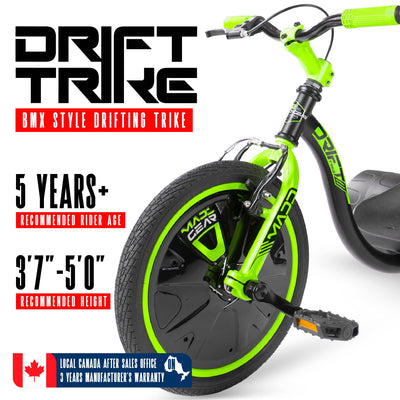 Madd Gear Drift Trike Huffy Green Machine Drifter Tricycle Kids Children Girls Boys Black Green 5 Years Gift Three Wheel