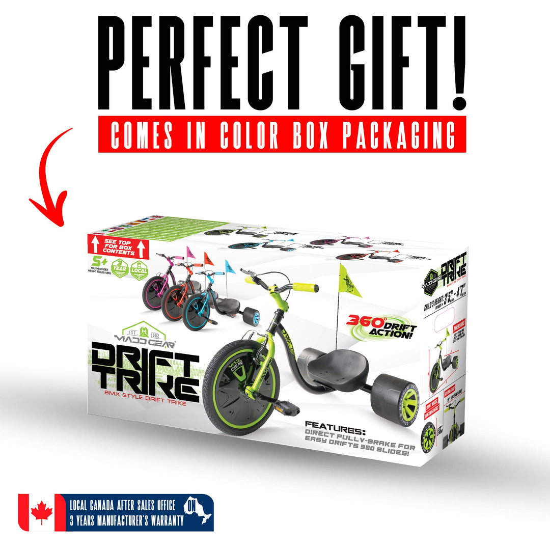 Drift Trike for Kids Ages 5+ with Adjustable Seat and Big