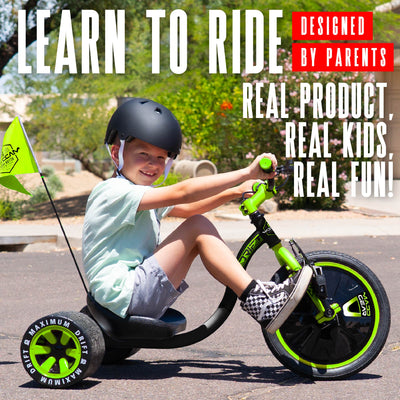 mad gear bmx trike big wheel green machine huffy razor unisex black red tricycle drifter