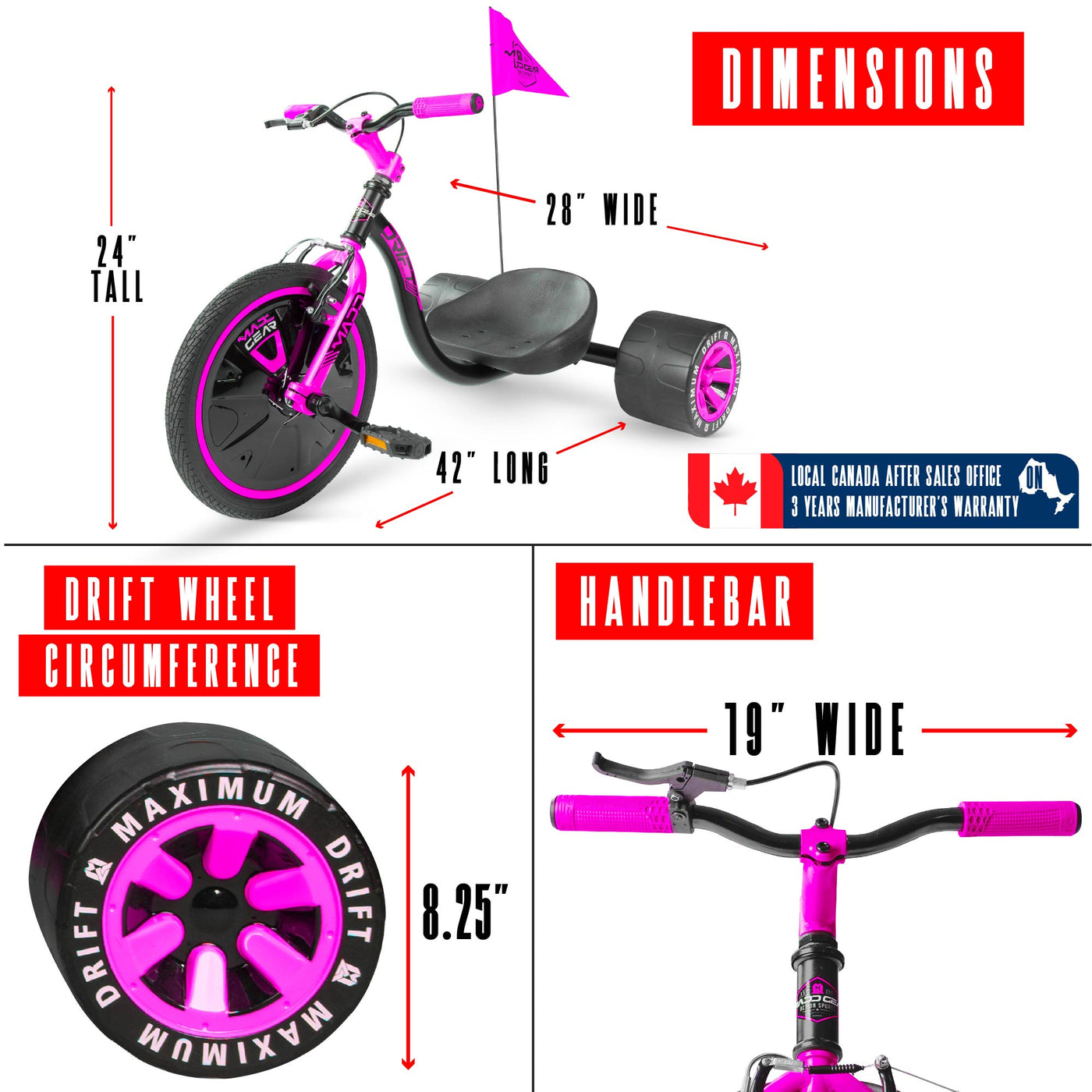 madd gear big wheel drift trike huffy green machine for girls mad drifter tricycle black pink unisex girls boys