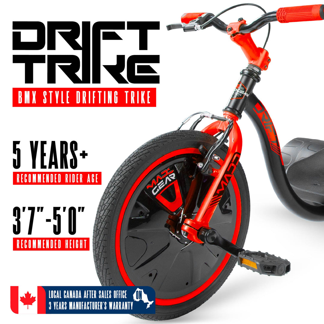 Drift Trike for Kids Ages 5+ with Adjustable Seat and Big