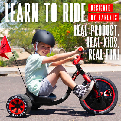 mad gear bmx trike big wheel green machine huffy razor unisex black red tricycle drifter