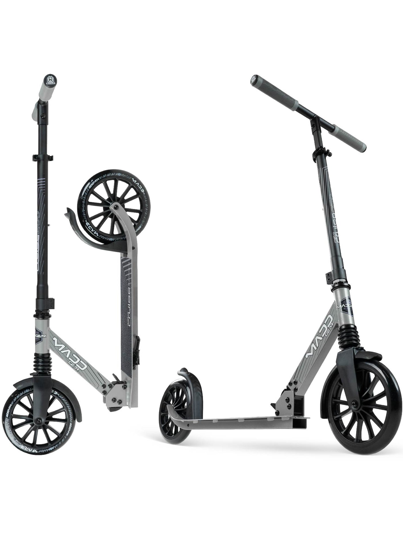 Madd Gear MG Metro Cruise 250 Folding Commuter Scooter in Gray  Black – Stylish design, perfect for urban commuting and leisure rides