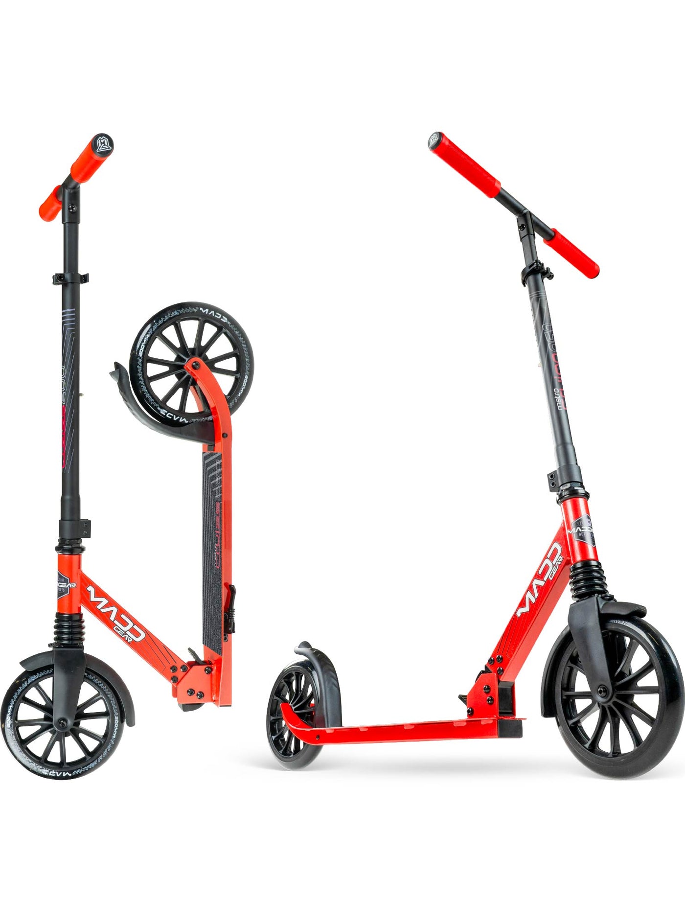 Madd Gear MG Metro Cruise 250 Folding Commuter Scooter in Red Black – Stylish design, perfect for urban commuting and leisure rides