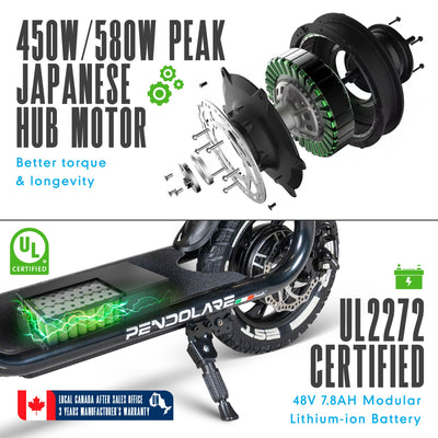 MG Madd Gear Commuter Electric Pendolare 300 Scooter Teens Adults GoTrax Jetson Black 450W 580W Motor UL Certified 48V Battery