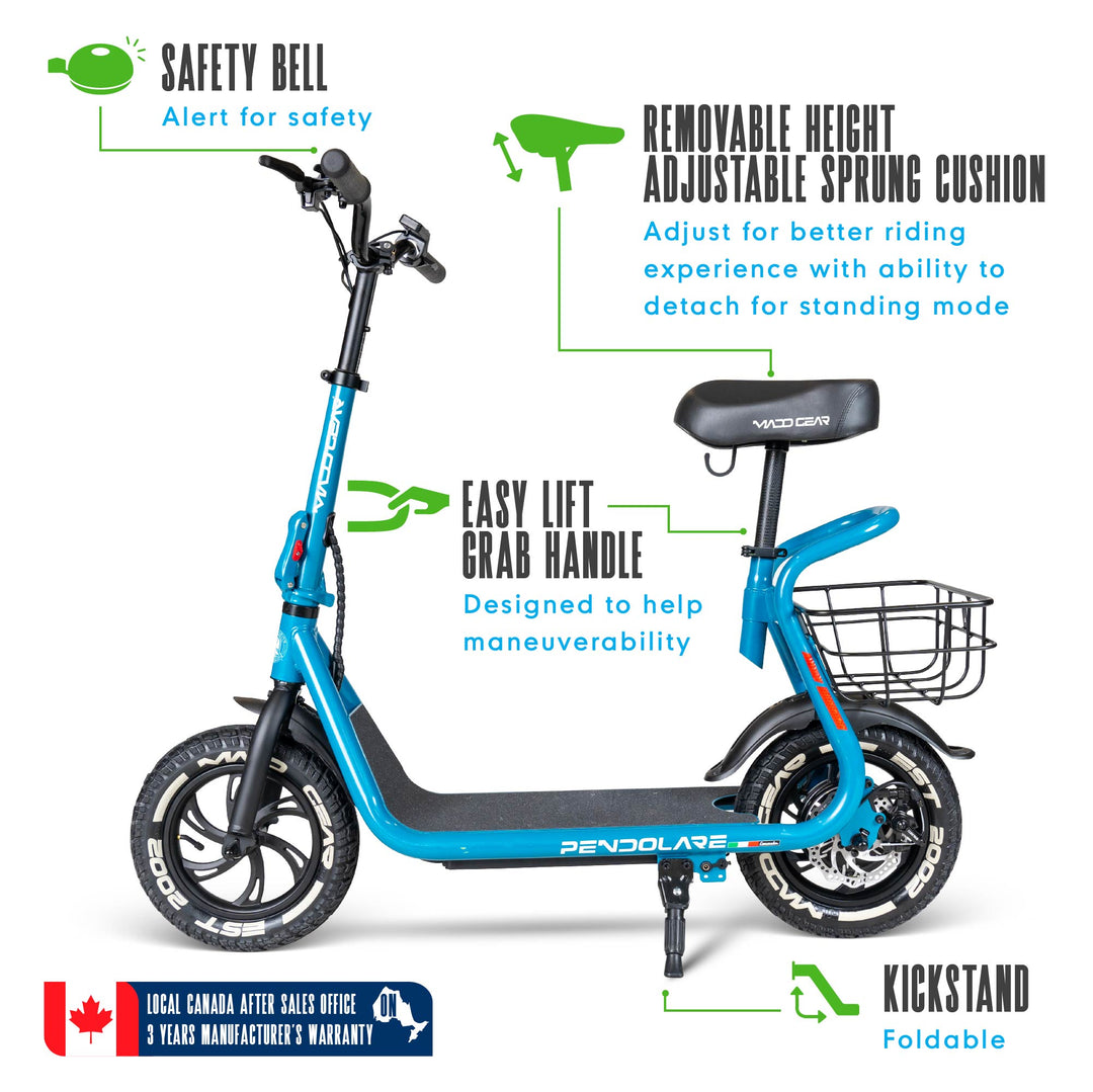 Madd Gear Pendolare Electric Folding Scooter - Mediterranean Blue