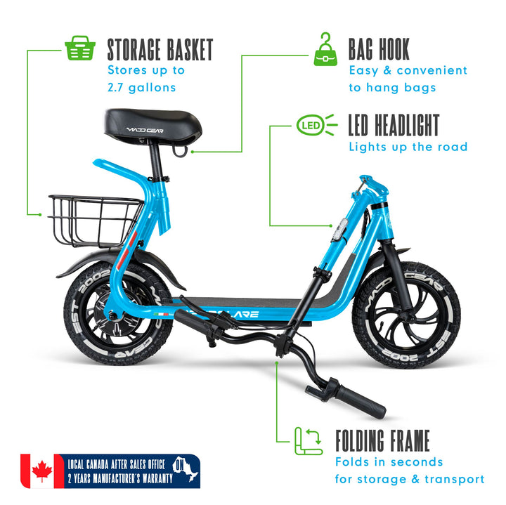 Madd Gear Pendolare Electric Folding Scooter - Mediterranean Blue