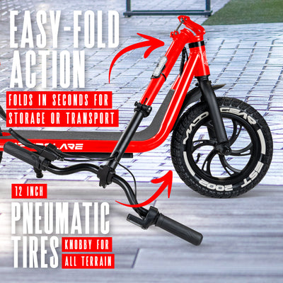 Madd Gear Commute Electric Pendolare 300 Scooter Jetson Teens Adults Red Foldable Pneumatic Tires