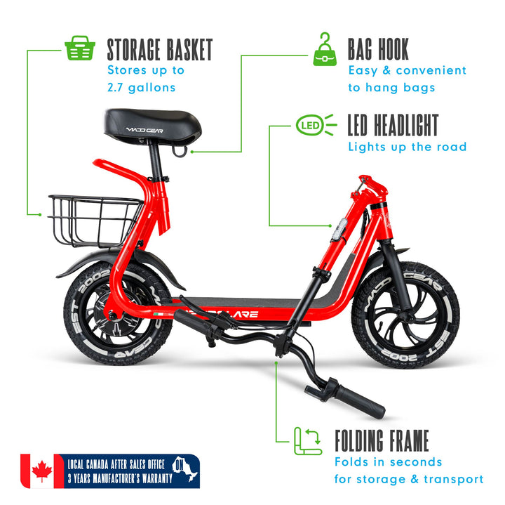 Madd Gear Pendolare Electric Folding Scooter - Red Pepper – Madd