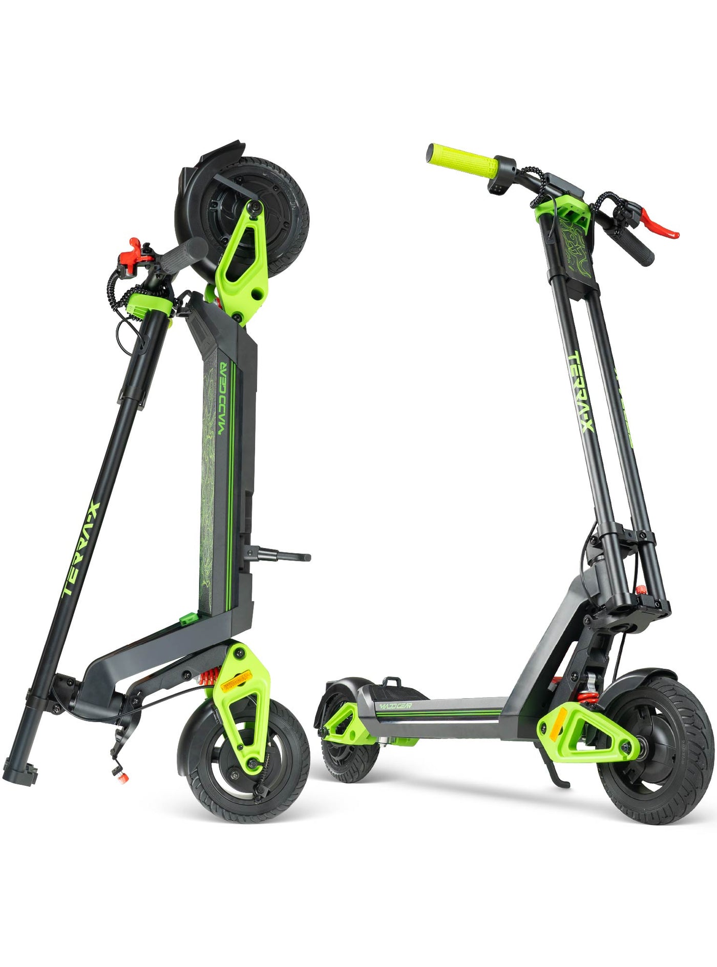 Madd Gear Terra-X Electric Foldable Commuter Scooter GoTrax Kids Adults Black Green