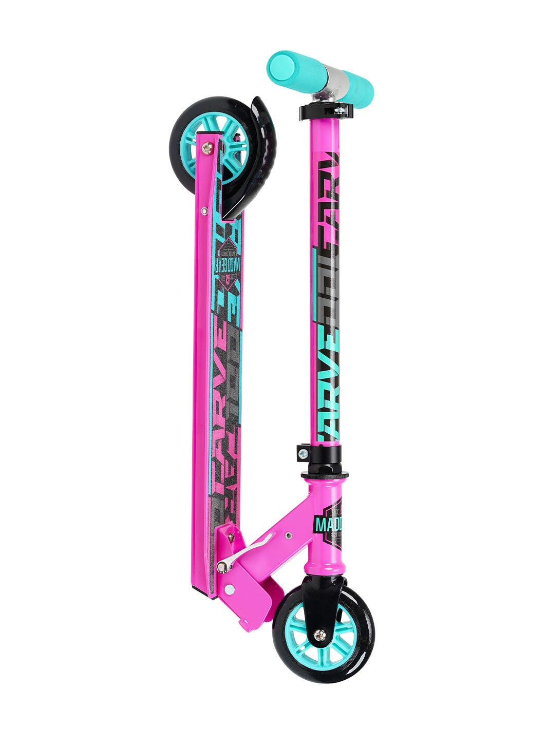 Madd Gear Carve 100 Folding Kick Scooter - Pink Teal – Madd Gear
