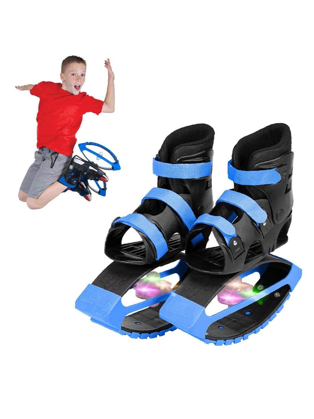 Madd Gear Boosters Boost Boots Kids Jumping Shoes Kangaroo Bouncing Kangoo Light-Up Lights LED Blue