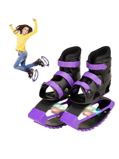 Madd Gear Boosters Boost Boots Kids Jumping Shoes Kangaroo Bouncing Kangoo Light-Up Lights LED Purple