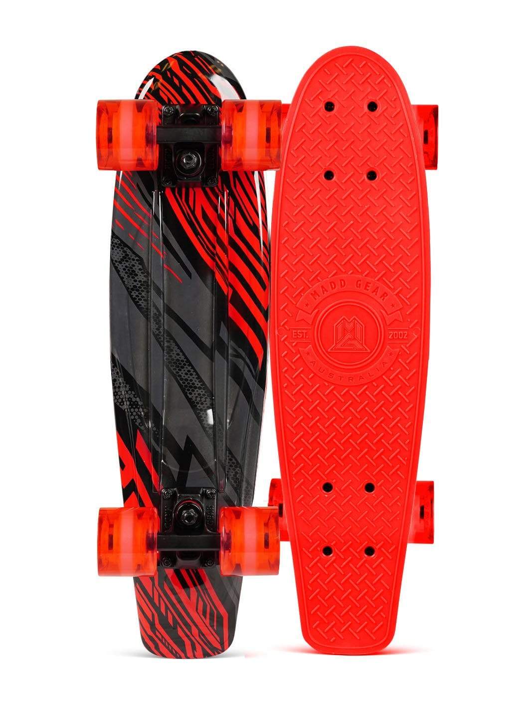 Madd Gear Retro Board Skateboard Penny 22" Plastic Flexible Kids Children Complete High Quality Black Red